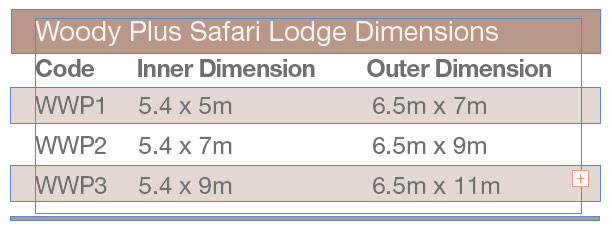 Woody Safari Tent Dimensions