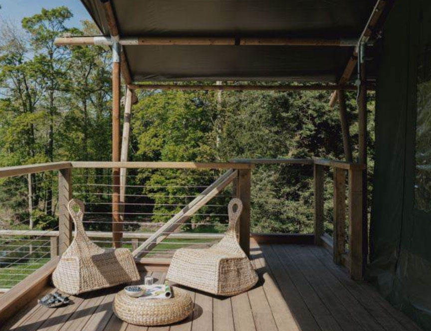 The Lost Garden Retreat Safari Tent veranda