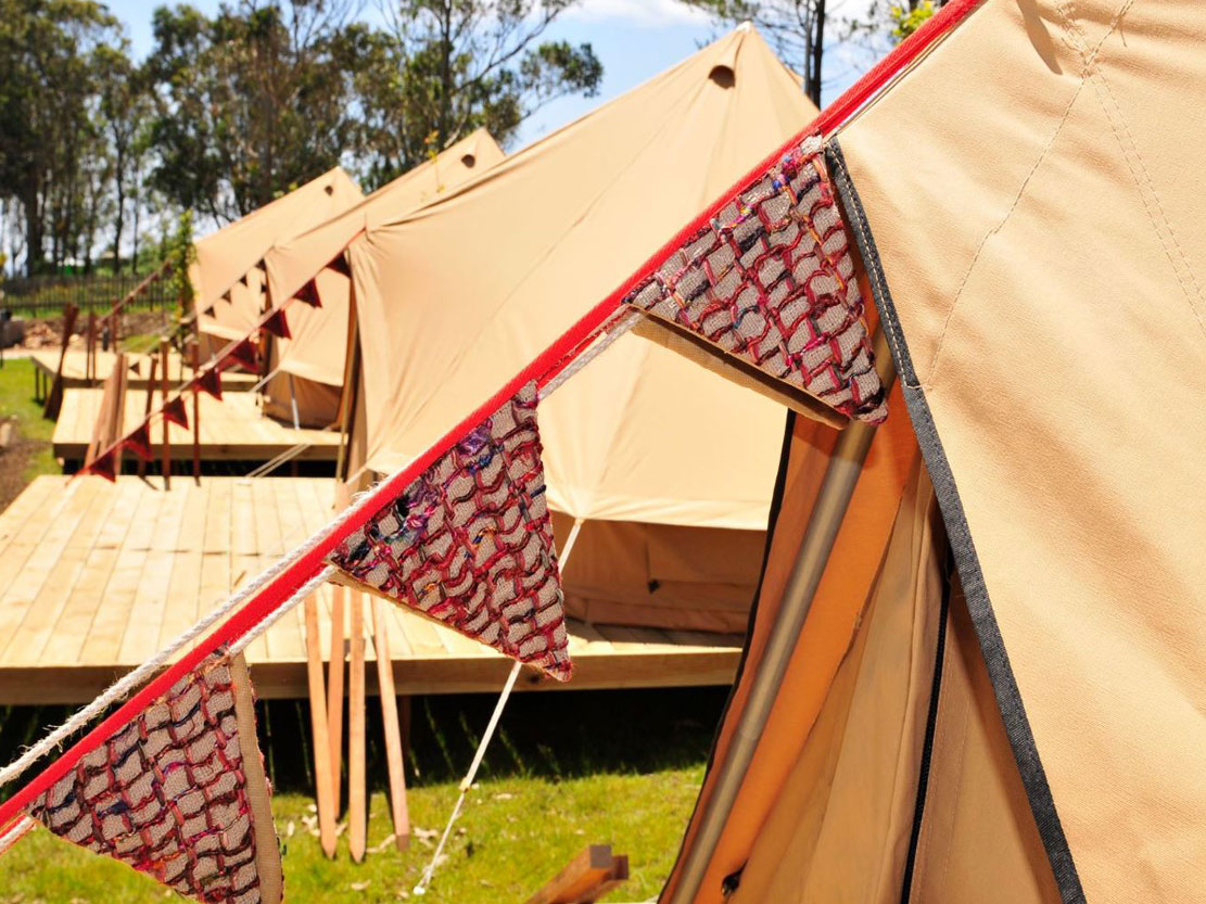 Bell Tent outside line up